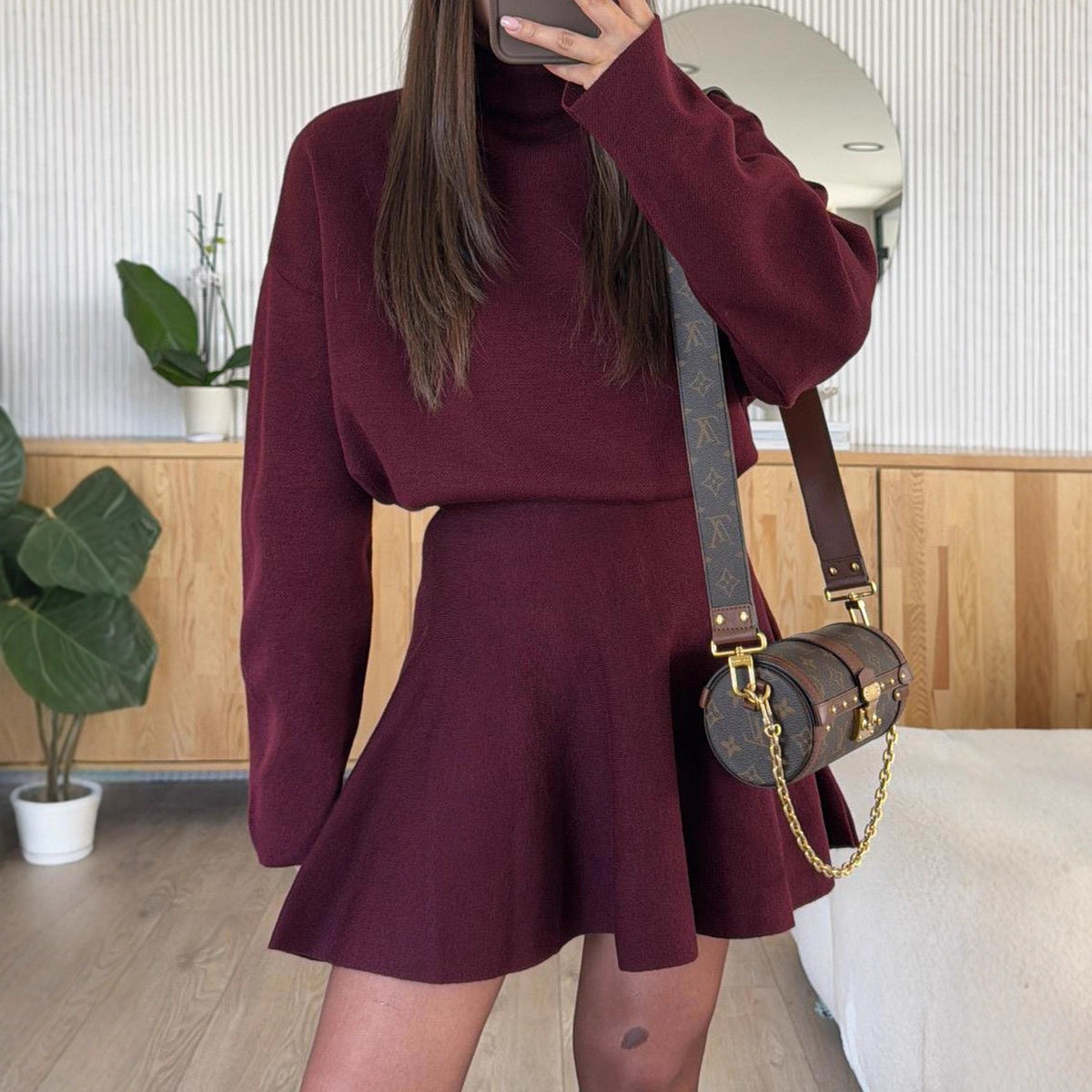 Elegant knitted two-piece sportswear set teemdrop