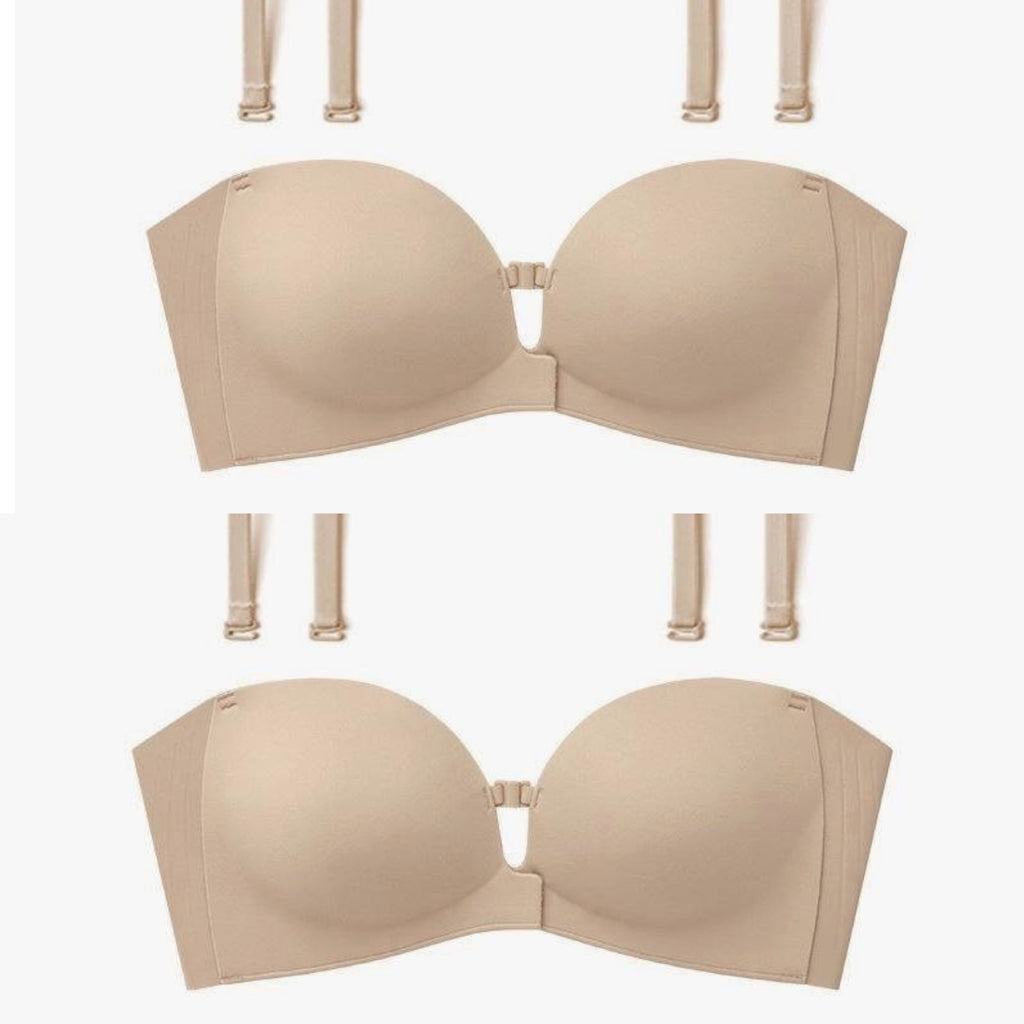 Strapless Front Buckle Bra Women's Traceless Push-up Non-slip Invisible Tube Top