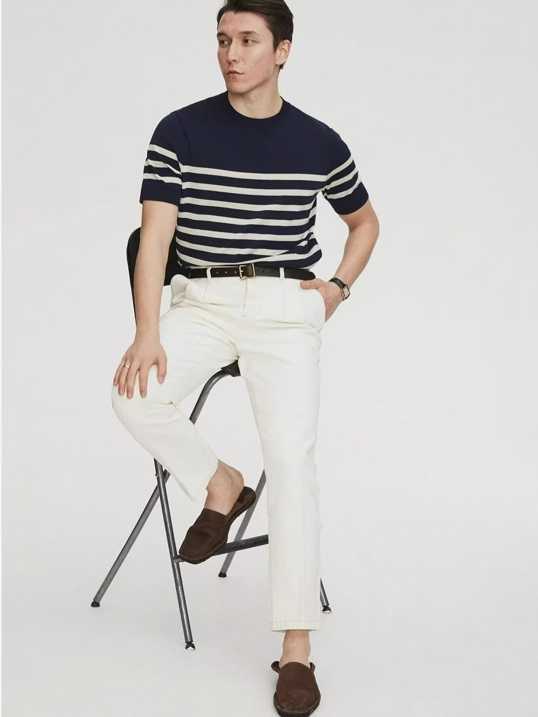 Silk-spun blended sailor shirt for men teemdrop