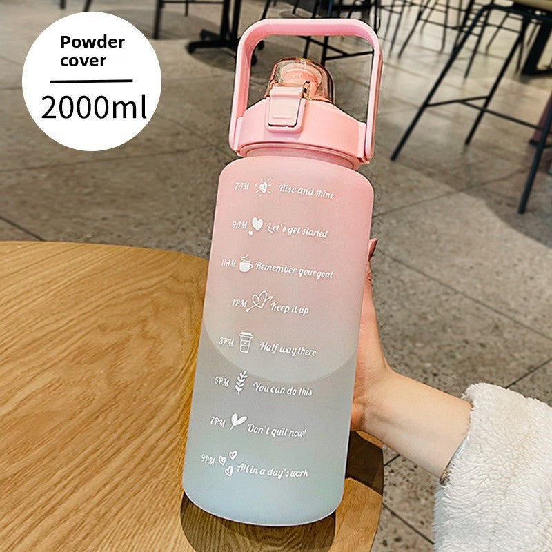 Portable fitness sports drinking straw water bottle teemdrop