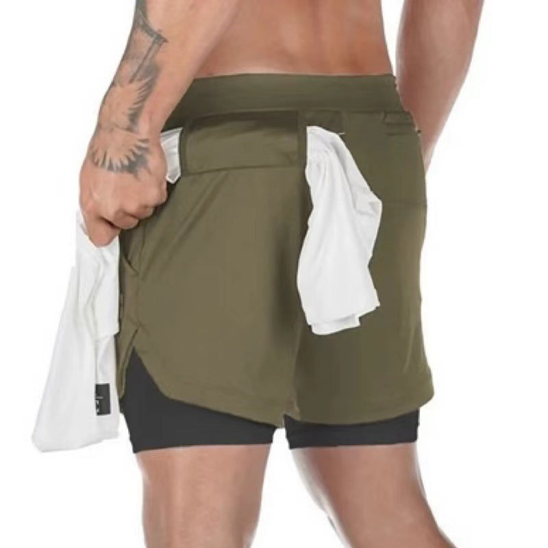 Men's Double Gym Shorts Jogging Quick-Dry