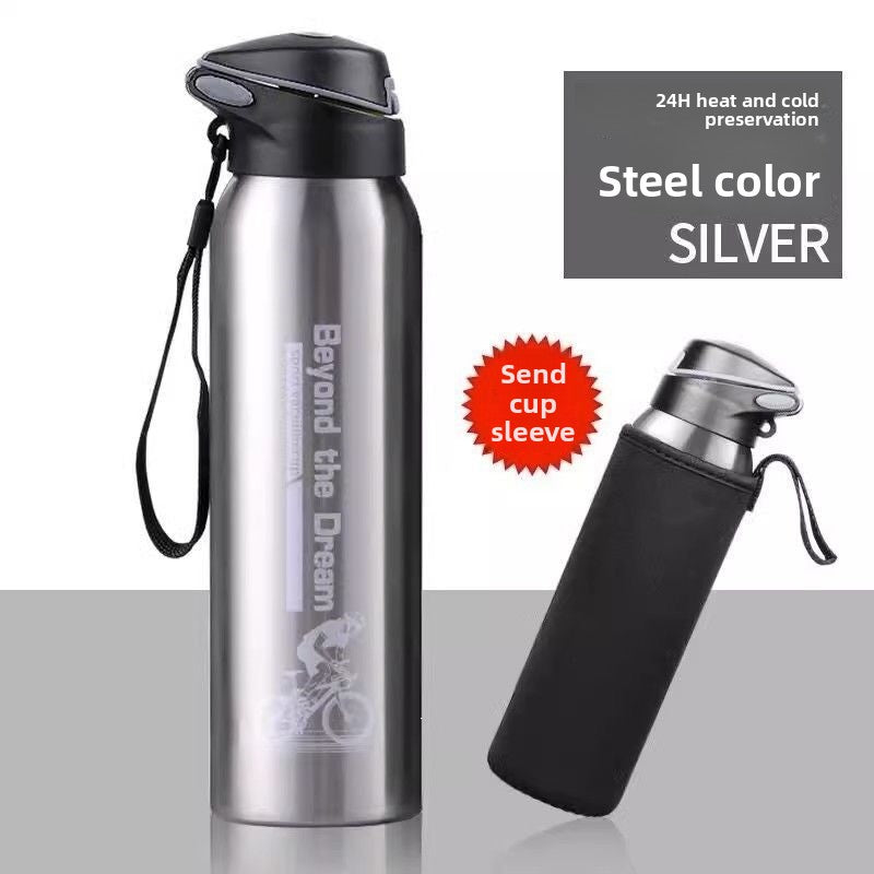 Insulated Stainless Steel Cycling Water Bottle with Straw