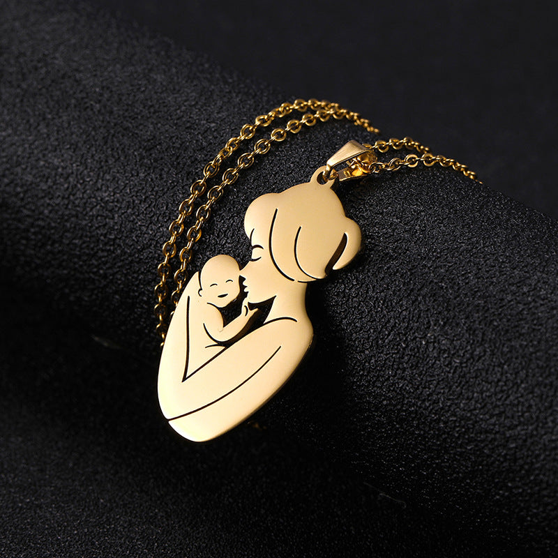 Mother and Baby Pendant Necklace
