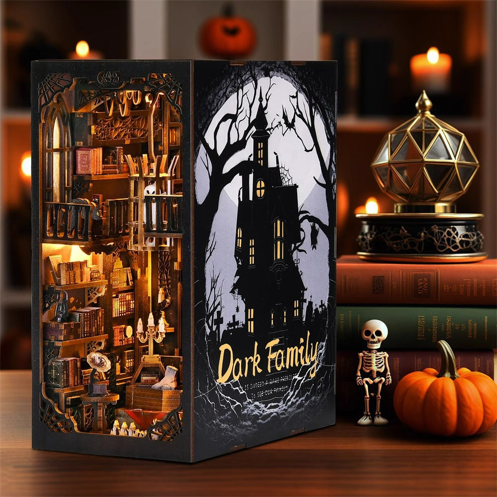 DIY Wooden Miniature Library Cabin Book Nook Building Kit