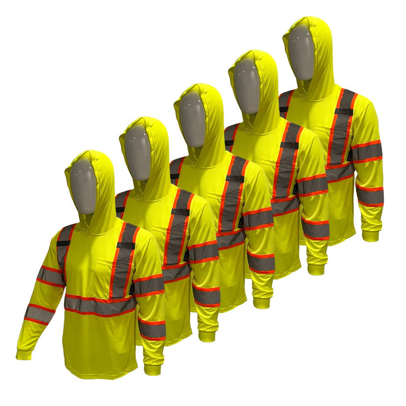 Unisex Quick-Dry Sun Protection Hooded Long Sleeve T-Shirt teemdrop