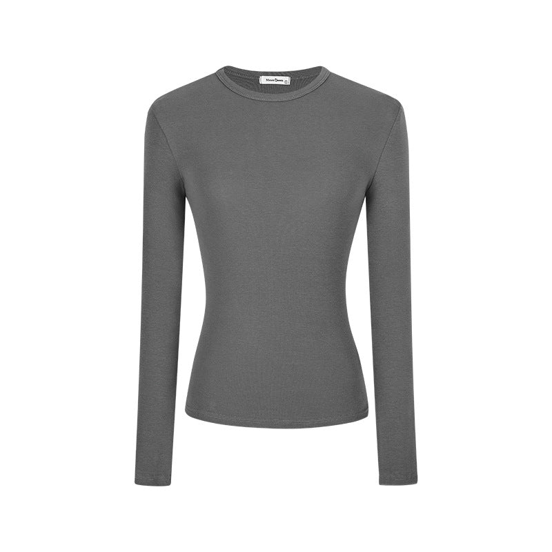 Women's Slim Fit Long Sleeve Cotton T-Shirt with Embroidery