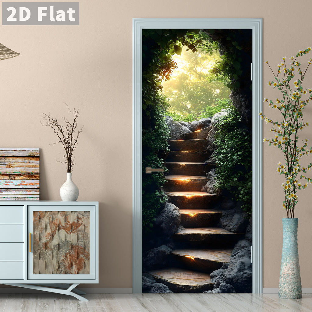 Creative Wooden Door Refurbished Door Stickers Wall Stickers teemdrop