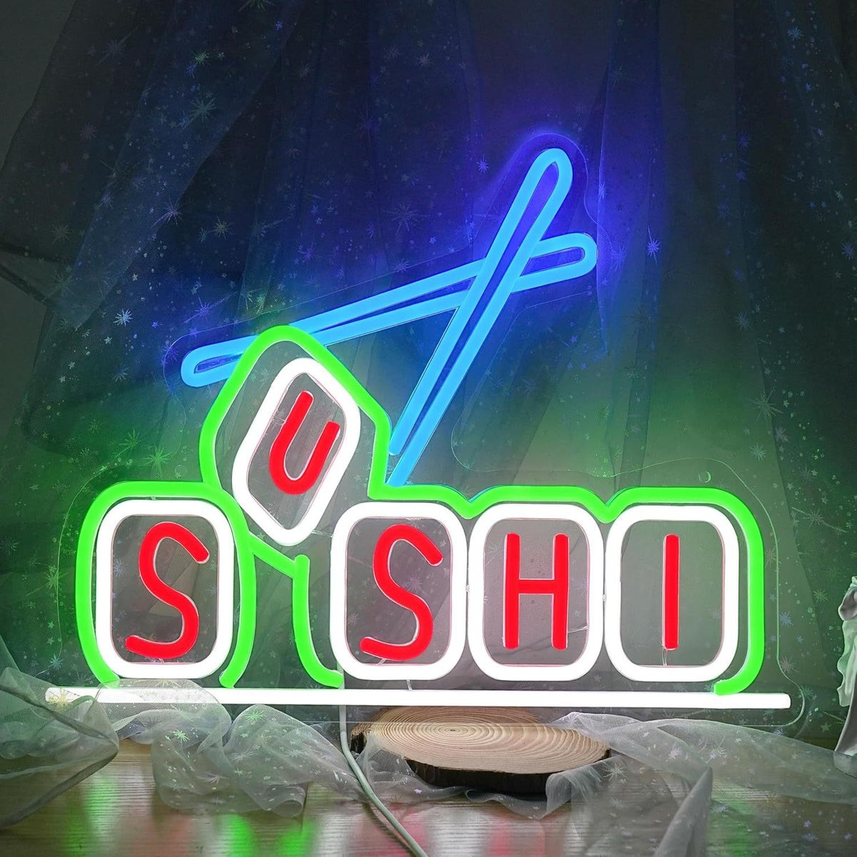 Sushi LED Neon Sign Dimmable Wall Decor Light for Kitchen Home Art Decoration