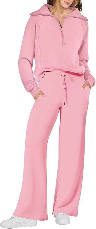 Long-Sleeved Sweatshirt Wide-Leg Pants