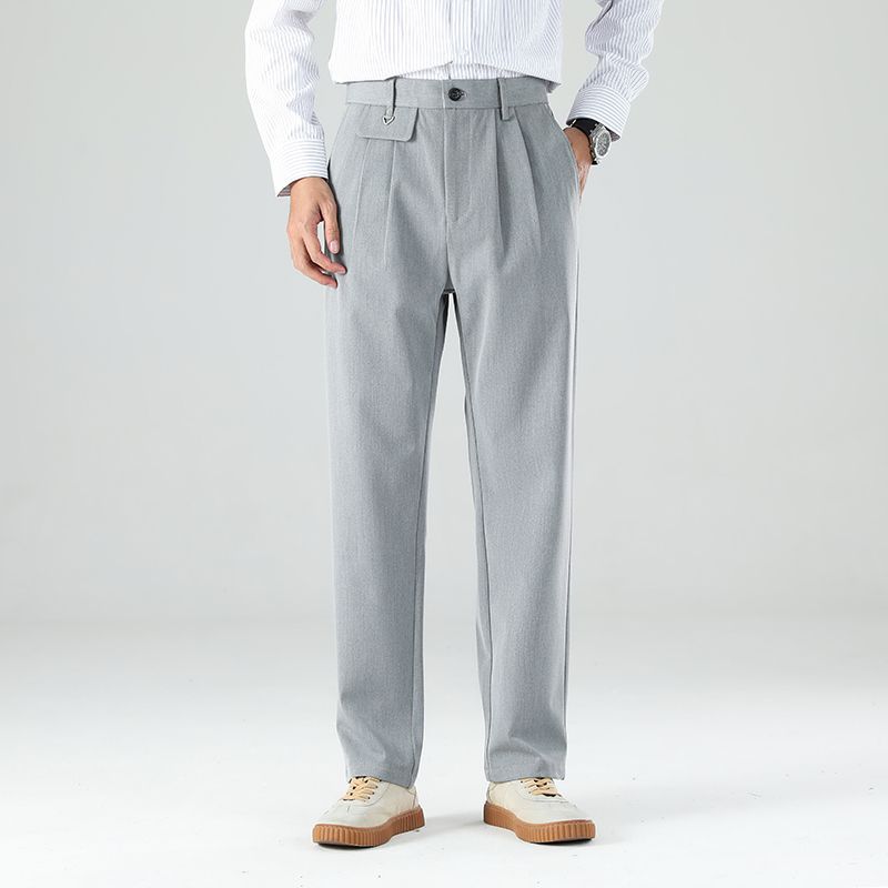 Men's Casual Pants Straight-Leg Drapey Dress Pants Long Pants teemdrop