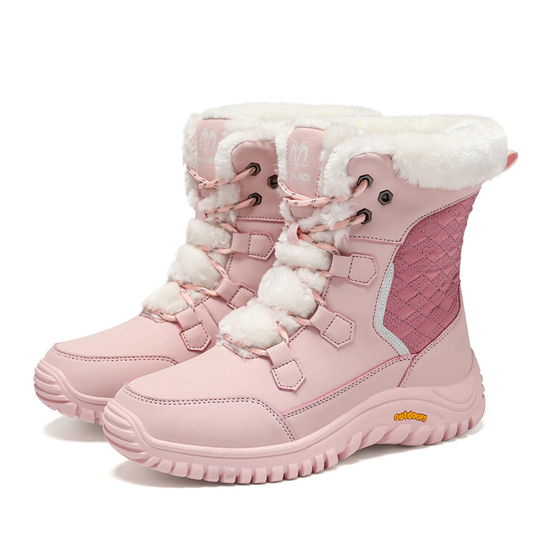 Womens Waterproof Snow Boots Winter Warm Plush Lined