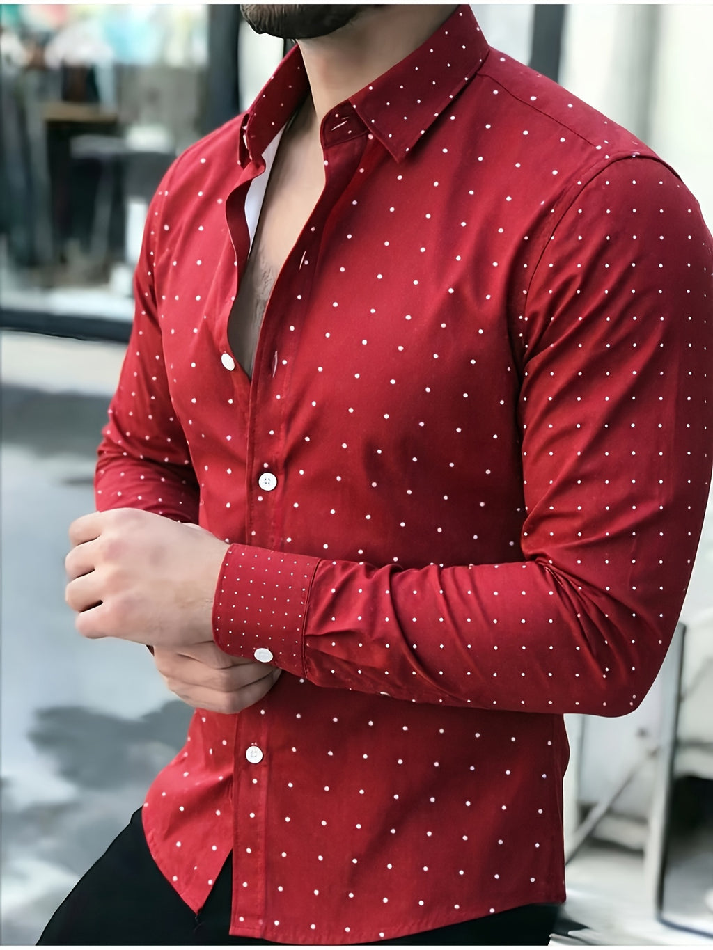Vintage Paisley Print Men's Long Sleeve Shirt teemdrop