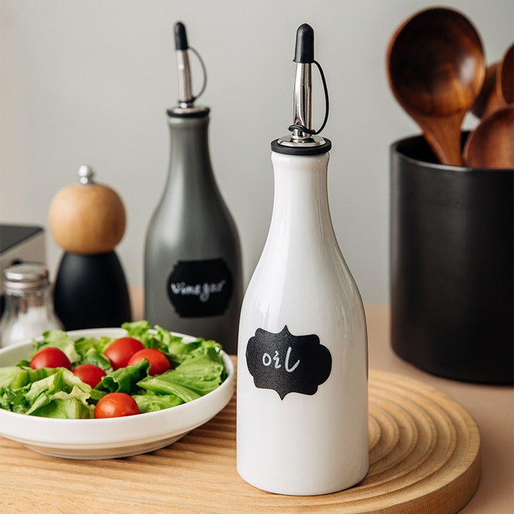Ceramic Kitchen Oil and Vinegar Dispenser Bottle