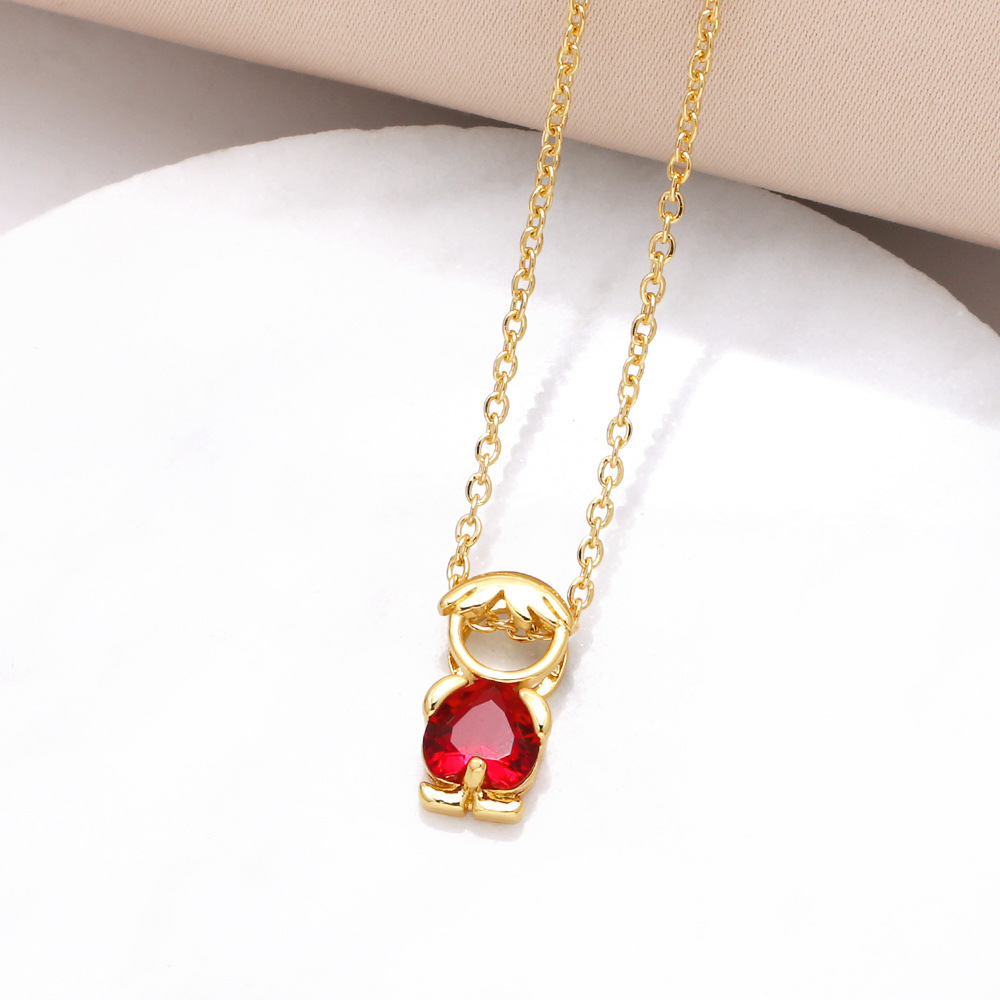 Hanging pendant necklace with hearts