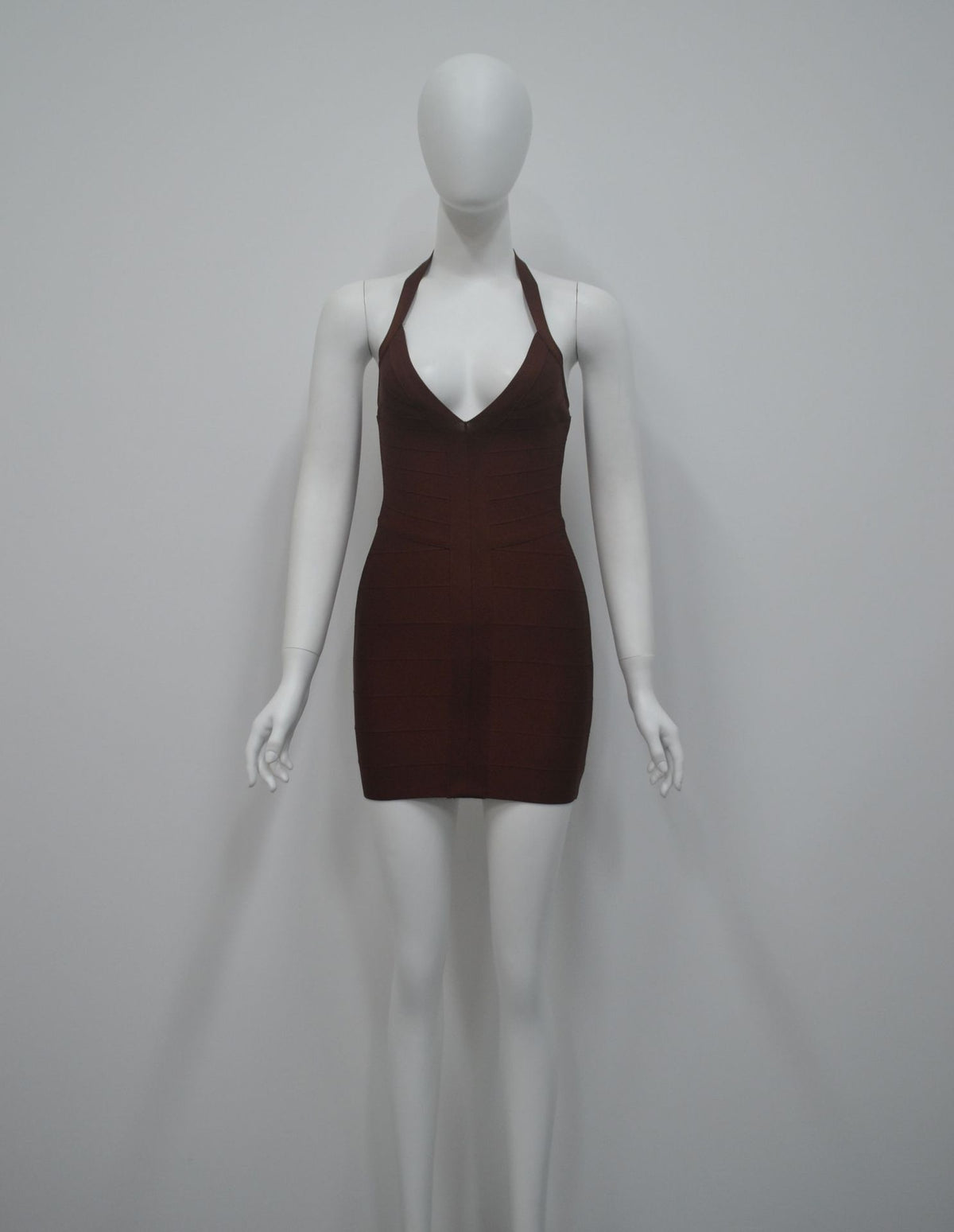 Women's Sexy Halter Backless V-Neck Bandage Party Mini Dress teemdrop