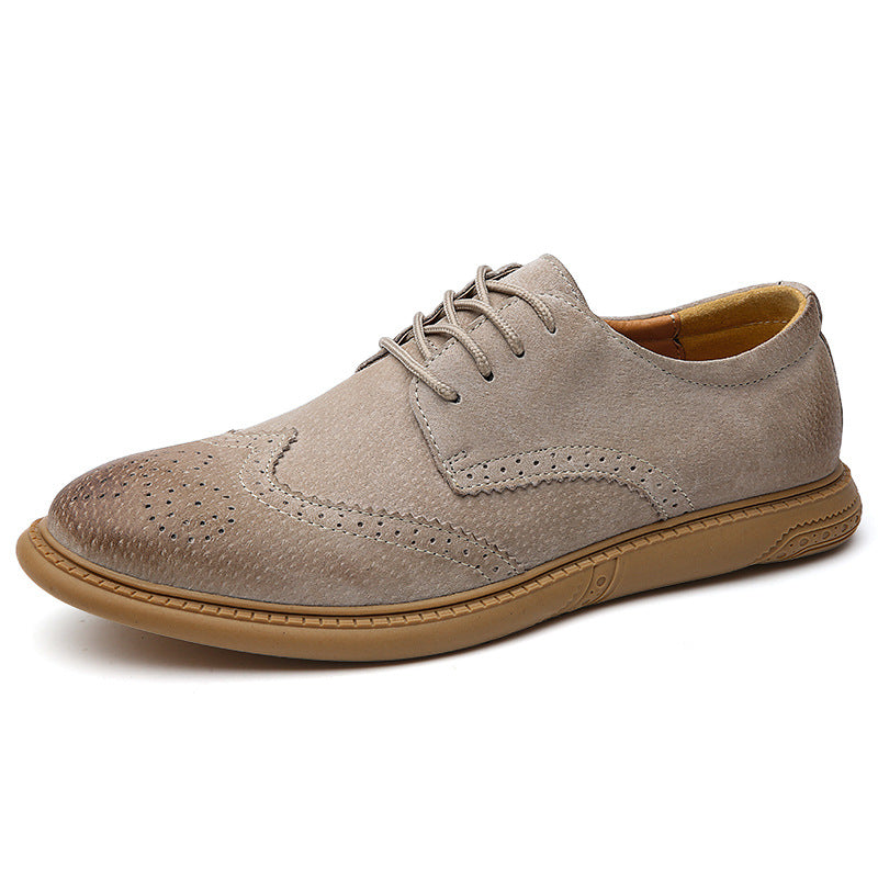 Men's Brogue Leather Casual Breathable Loafers Driving Shoes teemdrop