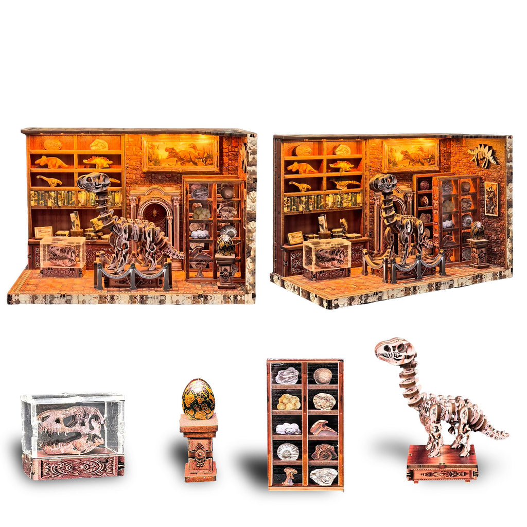 DIY Wooden Miniature House 3D Puzzle Model Building Kit with LED Light teemdrop