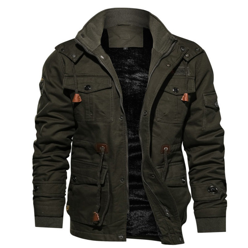Mens Fleece Lined Hooded Jacket