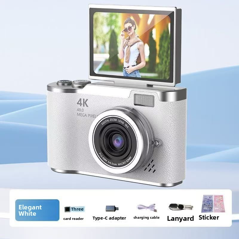 4K Digital Camera Retro CCD Style HD Selfie Camera with Phone Transfer for Students and Travel Photography teemdrop