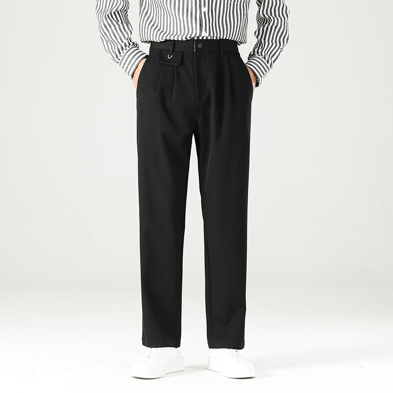 Men's Casual Pants Straight-Leg Drapey Dress Pants Long Pants teemdrop