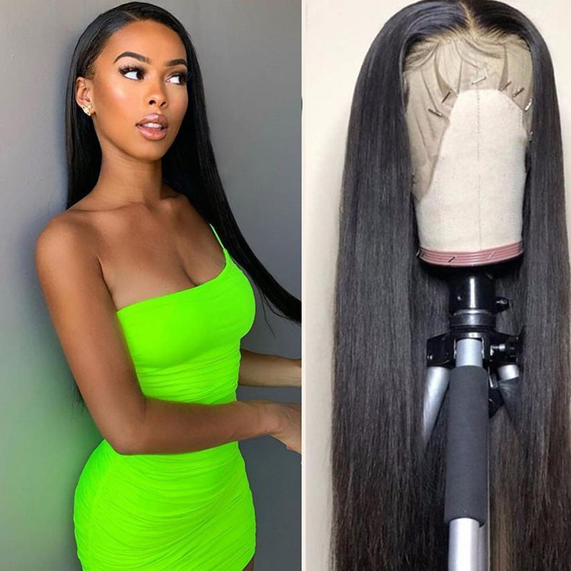 Long straight high-temperature fiber wig teemdrop