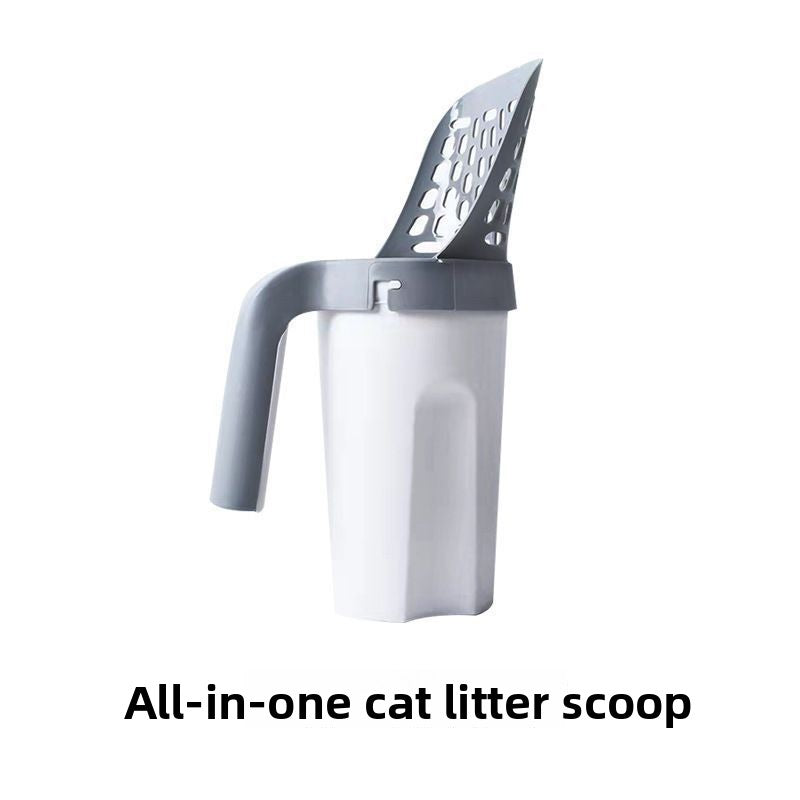 One-Piece Cat Litter Scoop with Storage Compartment