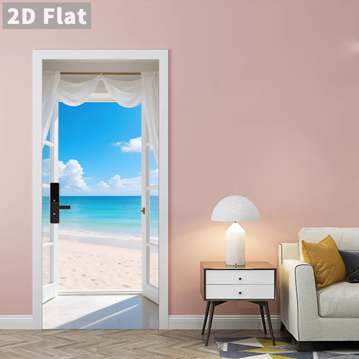 Creative Wooden Door Refurbished Door Stickers Wall Stickers teemdrop