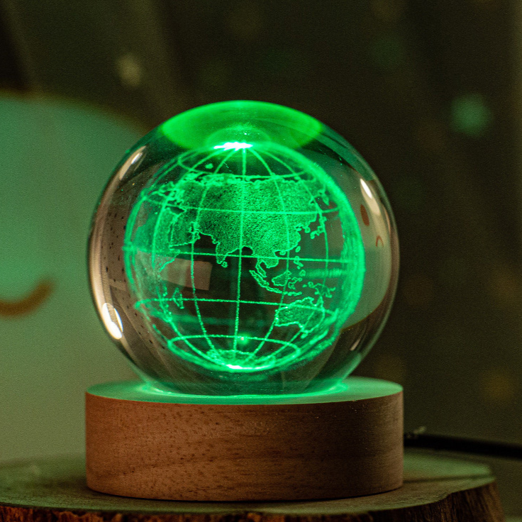 3D Engraved Crystal Ball teemdrop