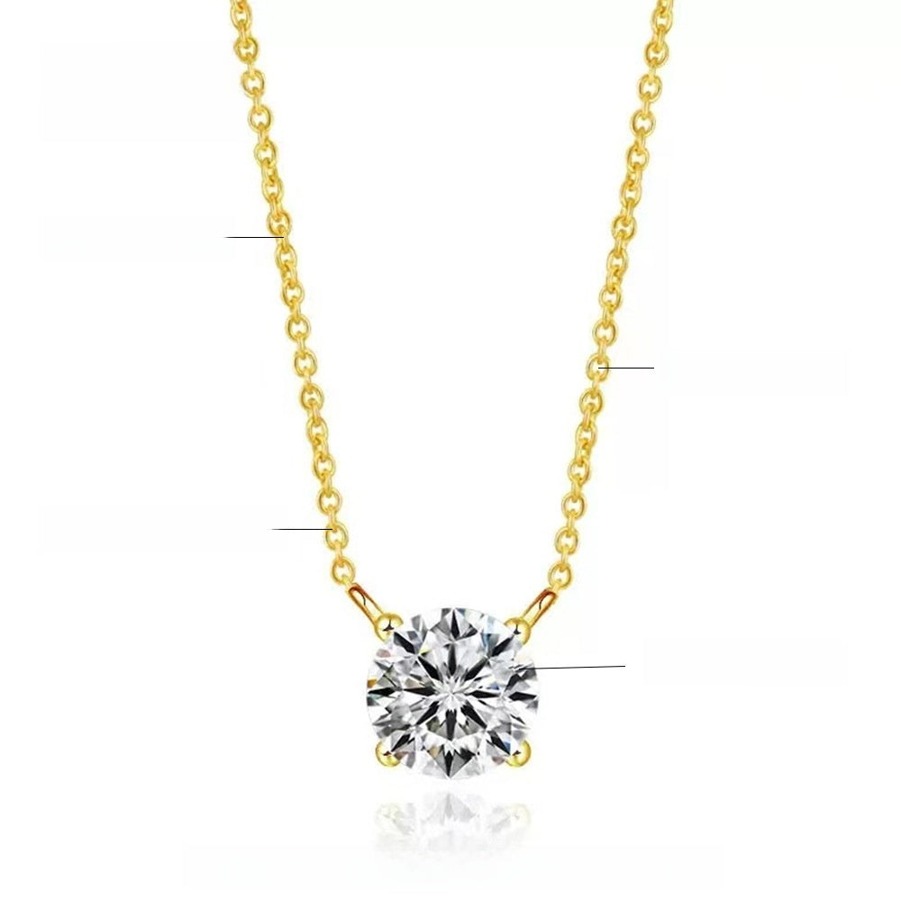 316L Titanium Steel Four-Prong Zircon Pendant Necklace Women's Non-Fading Clavicle Chain Jewelry teemdrop