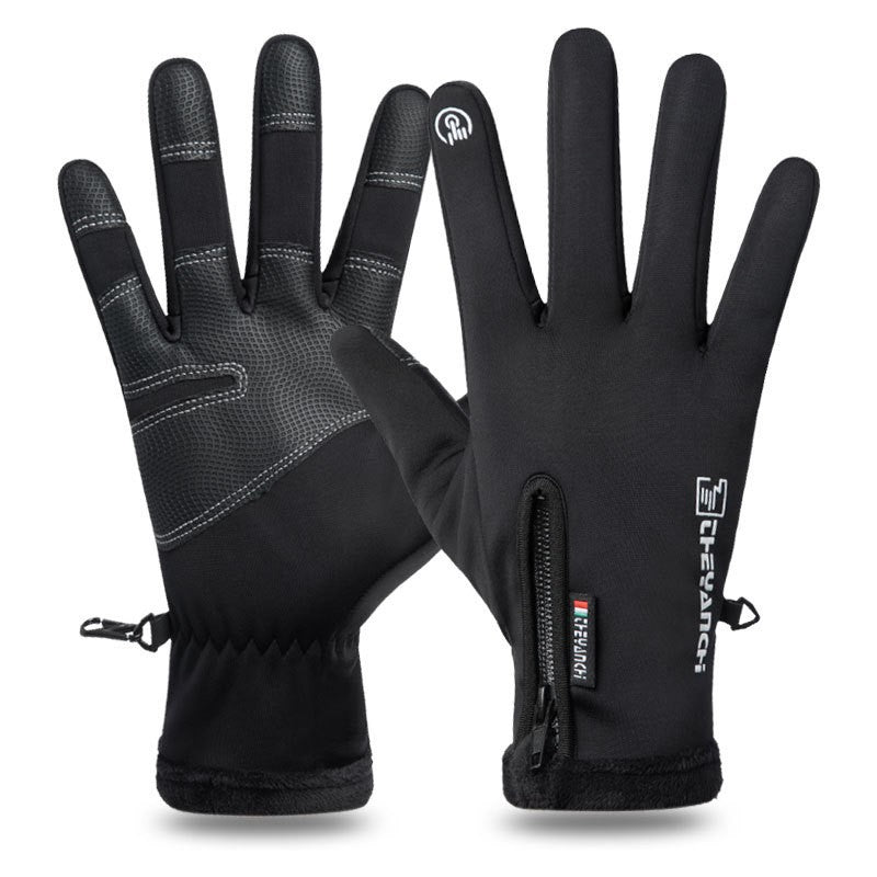 Cycling Gloves Windproof Waterproof Velvet Warm Gloves teemdrop