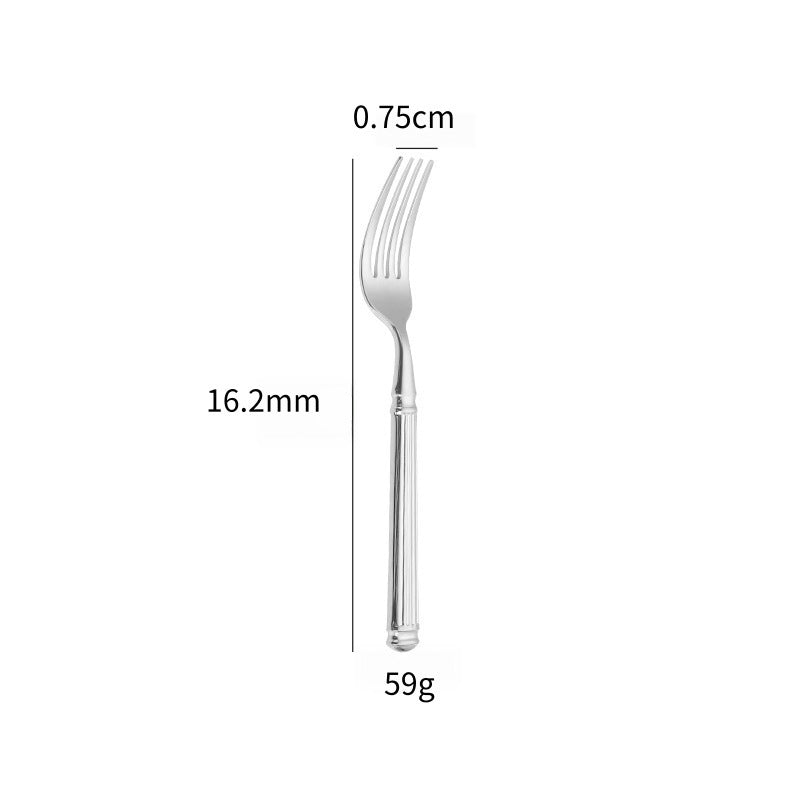 Stainless Steel Western Tableware Knife Fork Spoon Roman Column Design