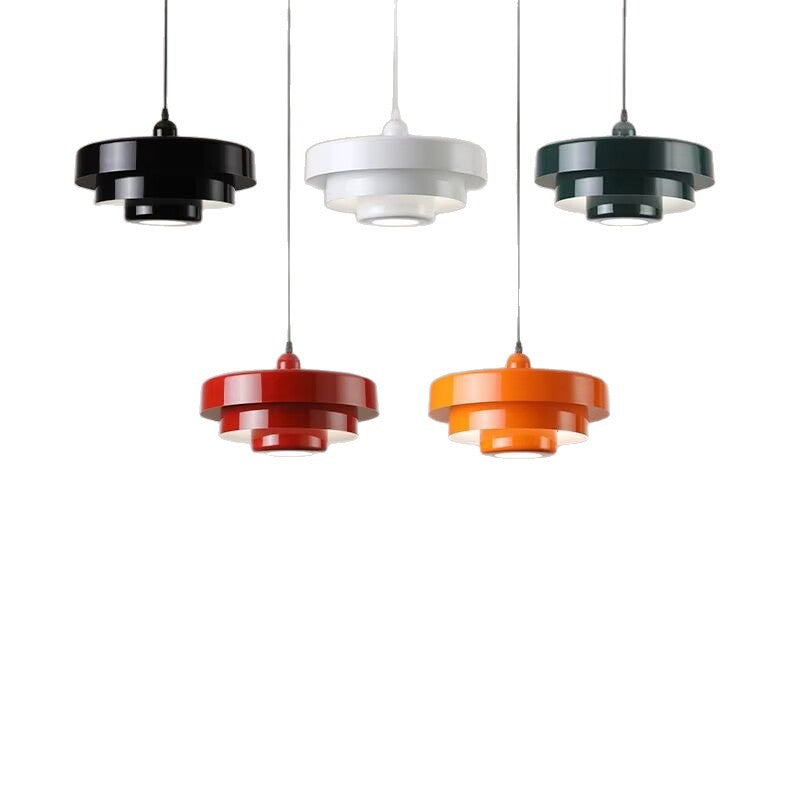 Nordic Minimalist Retro Cake-Shaped Pendant Light Tri-Color LED Aluminum