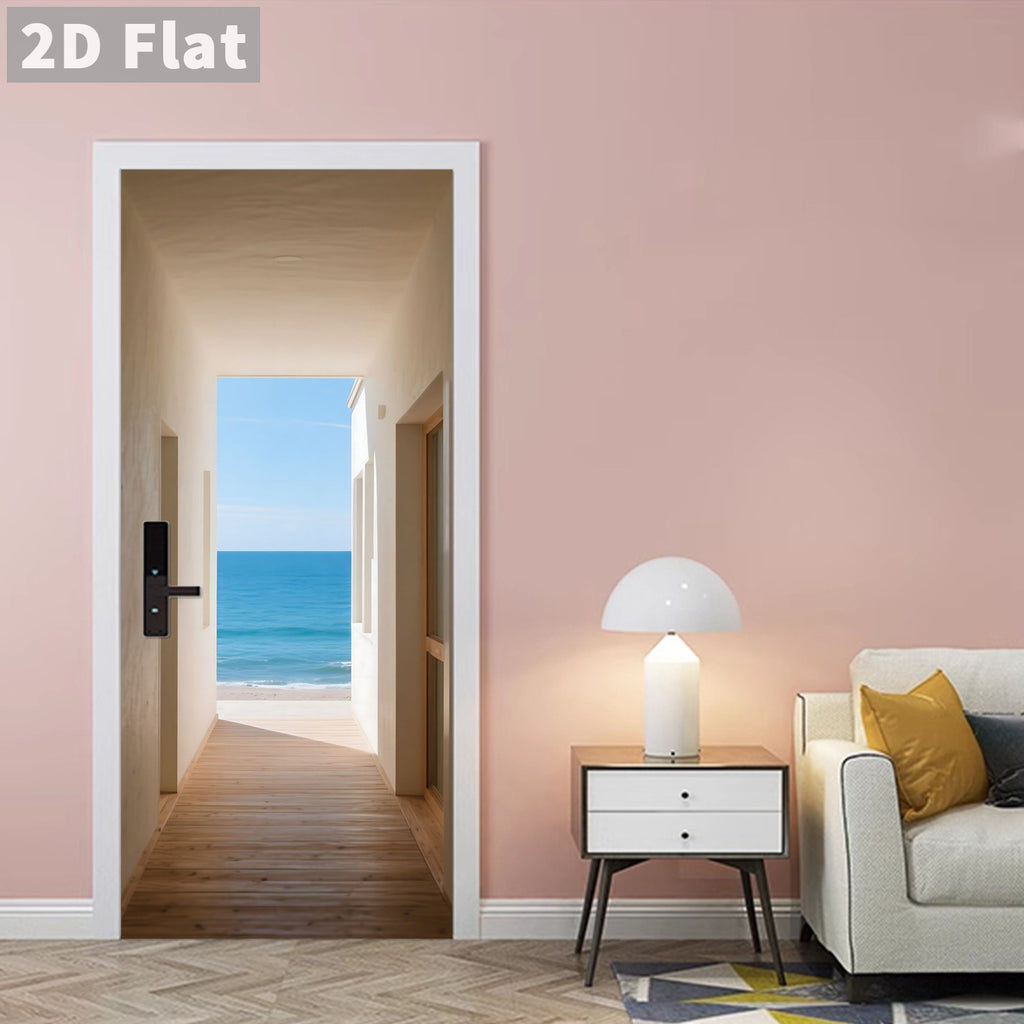 Creative Wooden Door Refurbished Door Stickers Wall Stickers teemdrop