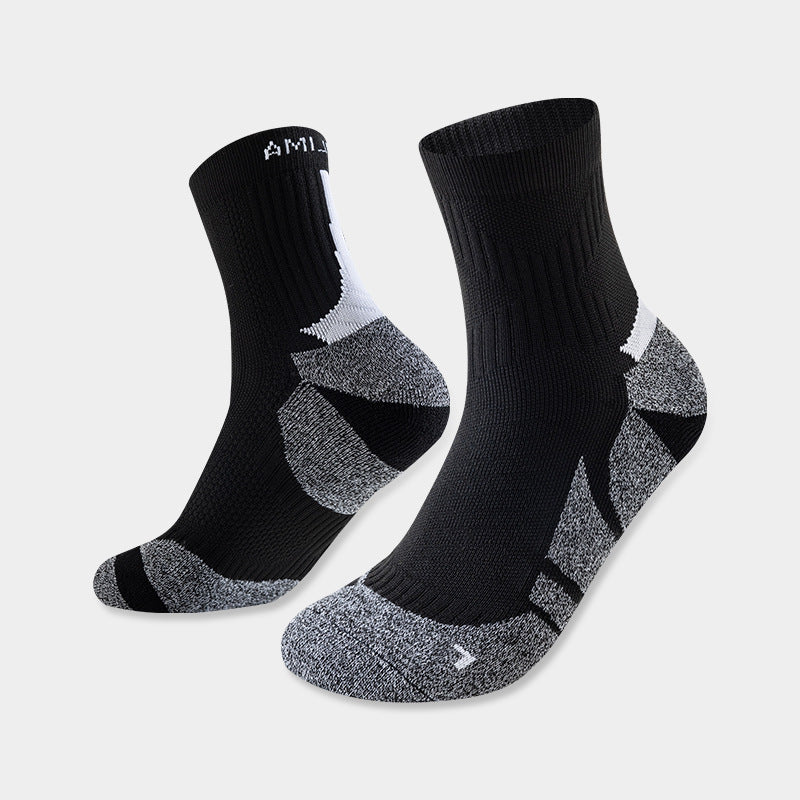Thickened towel bottom anti-slip breathable quick-drying mid-foot tube socks teemdrop