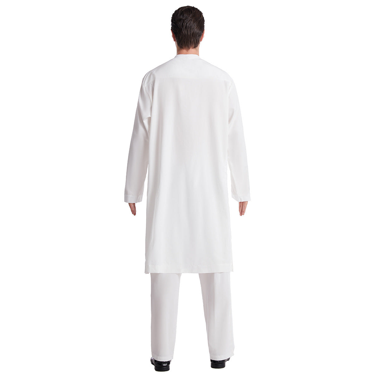 Button-down round-neck long shirt set teemdrop