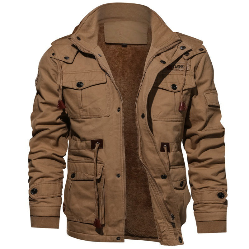 Mens Fleece Lined Hooded Jacket