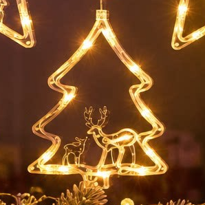 Christmas decoration star-shaped tree wreath luminous suction plate lamp