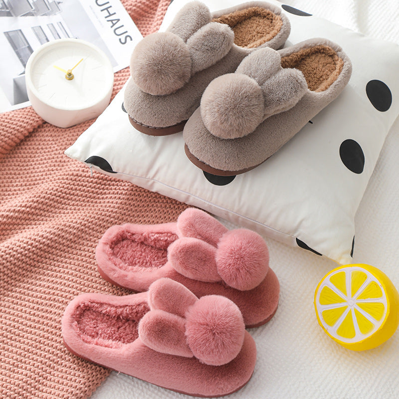 Womens Winter Plush Slippers Non-Slip Indoor Outdoor