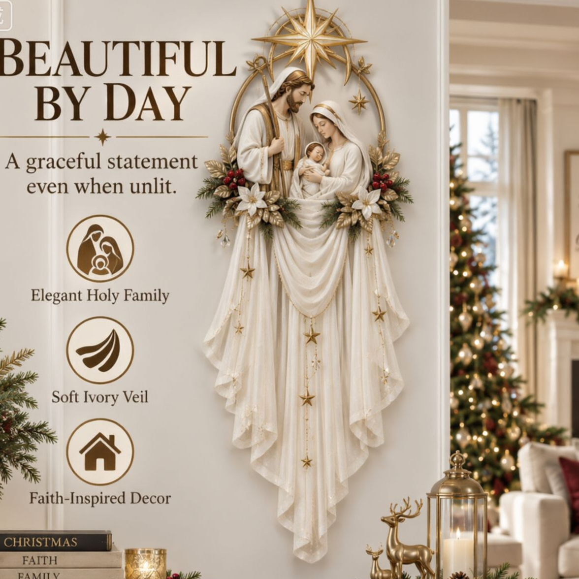 LED Lighted Christmas Tree Wall Hanging Decoration with Wreath Door Ornament teemdrop