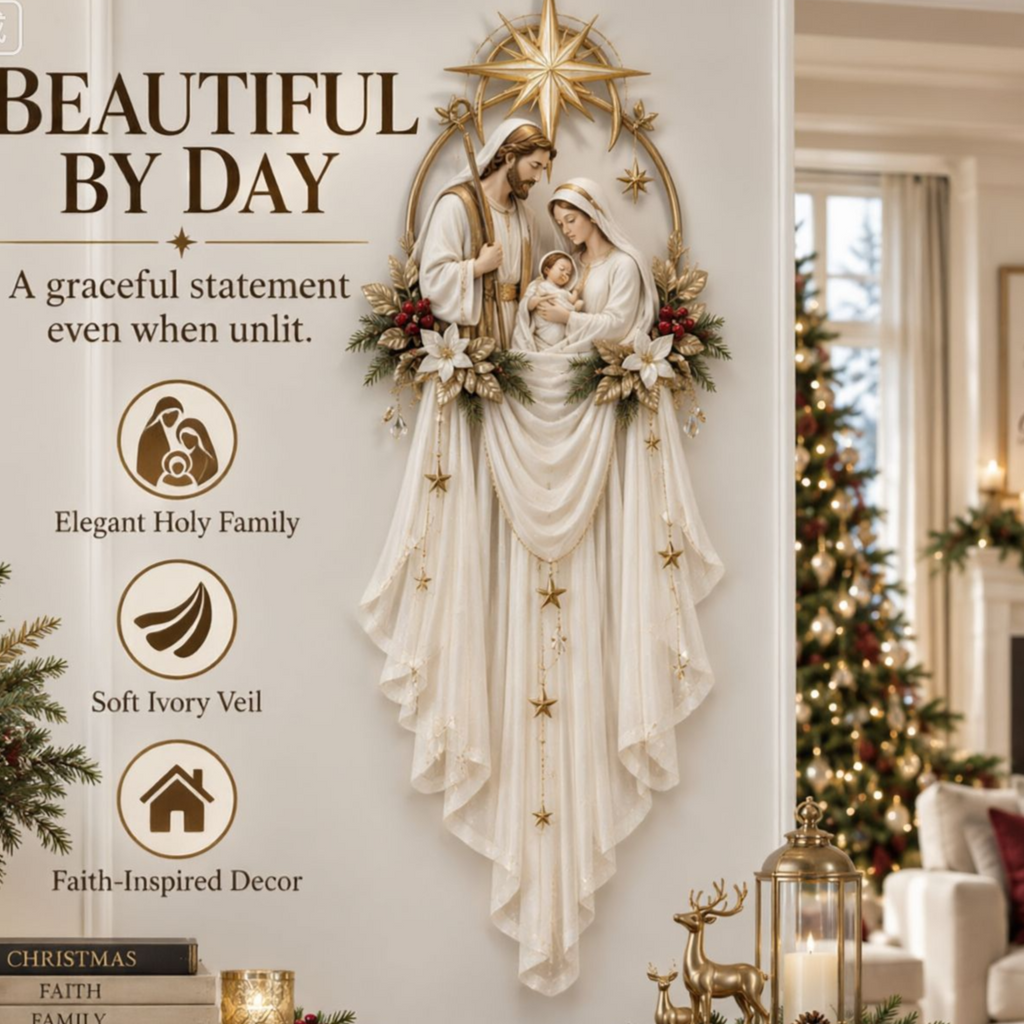 LED Lighted Christmas Tree Wall Hanging Decoration with Wreath Door Ornament teemdrop