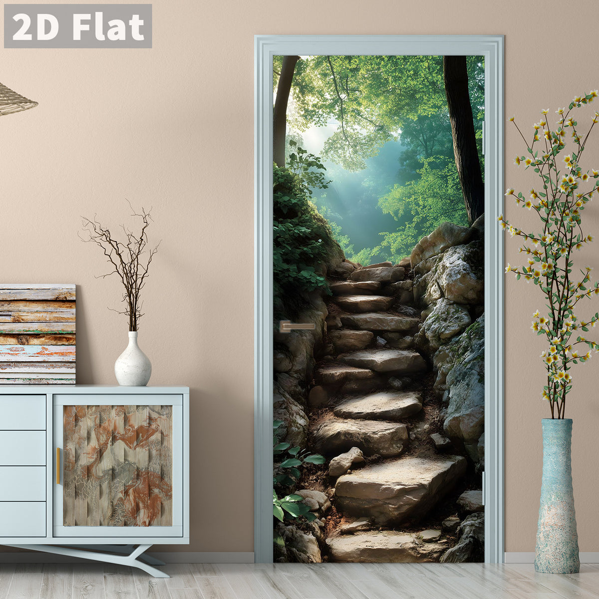 Creative Wooden Door Refurbished Door Stickers Wall Stickers teemdrop