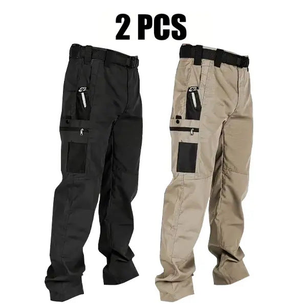 Men's Quick-Dry Tactical Cargo Pants Multi-Pocket Summer Casual Trousers 100% Polyester teemdrop