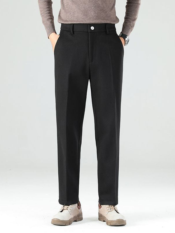 Men's Casual Pants Straight-Leg Drapey Dress Pants Long Pants teemdrop
