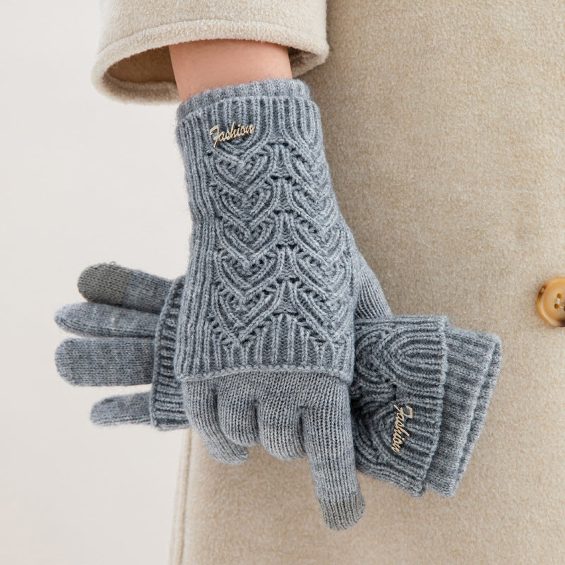 Letter-shaped heart-shaped plush gloves teemdrop