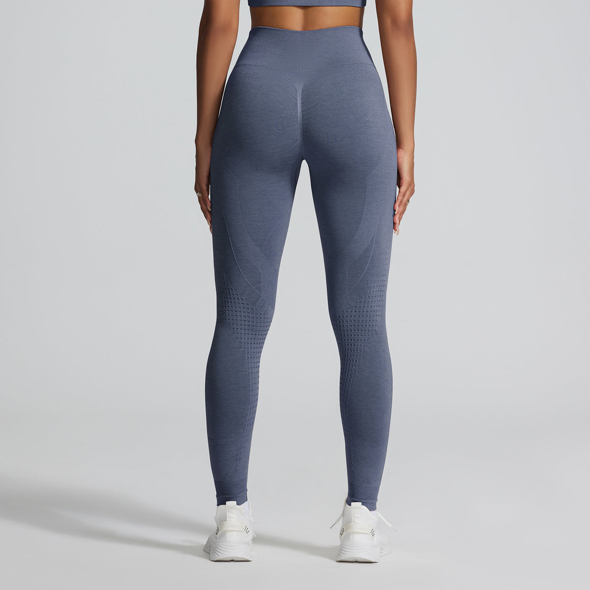 Women's Seamless Jacquard High-Waist Cropped Yoga Pants teemdrop