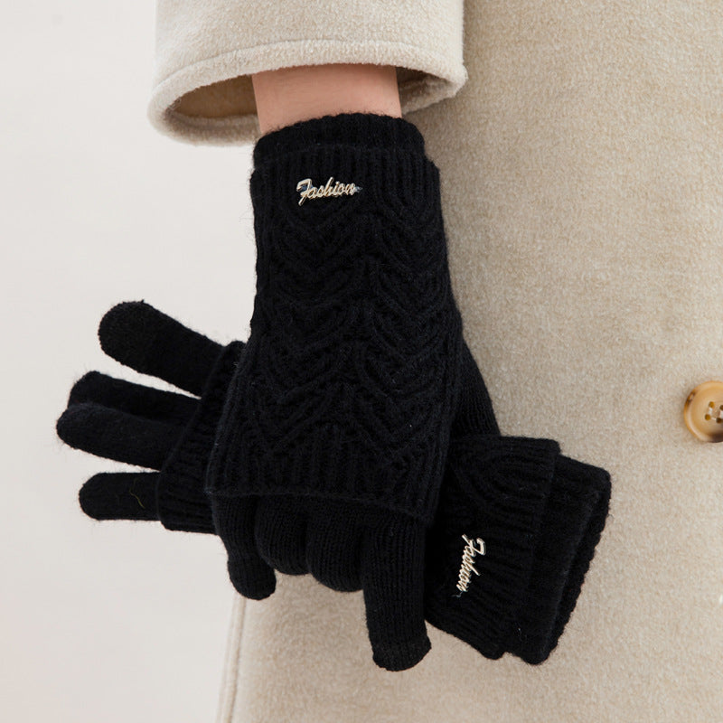 Letter-shaped heart-shaped plush gloves teemdrop