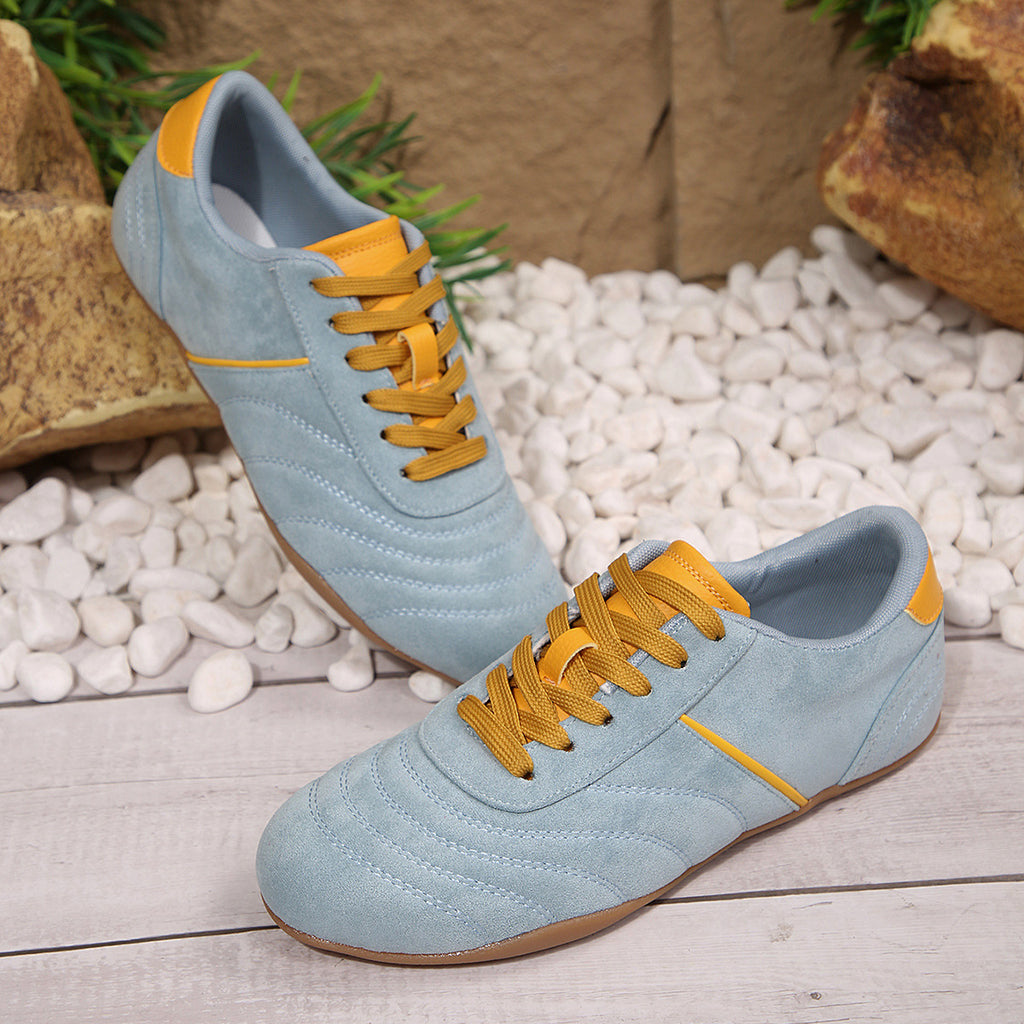 Women's Breathable Flat-Soled Casual Sneakers with Round Toe, PU Upper, and Slip-On Closure teemdrop