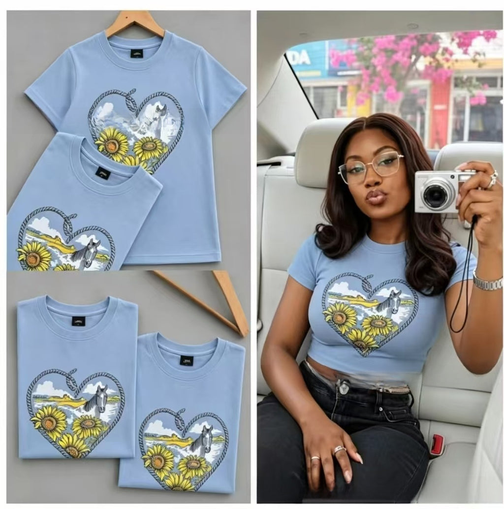 Cartoon-print top teemdrop