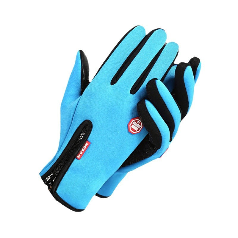 Winter Gloves Warm Touch Screen Men's Outdoor Sports Non-Slip Mountaineering Zipper Women's Ski Motorcycle Riding Gloves