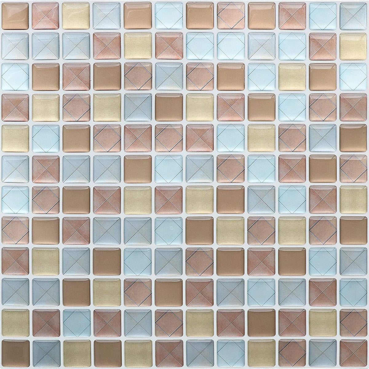3D Self-Adhesive PET Mosaic Tile Wall Sticker for Home Decoration teemdrop